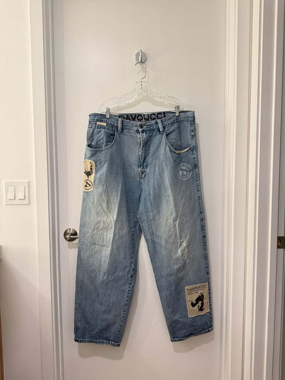 Davoucci Vintage Baggy Patch Denim Jeans